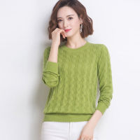 Solid O-neck Hollow out sweater women Fashion blue full sleeve knitting large size Pullover female 2021 new Korean spring tops