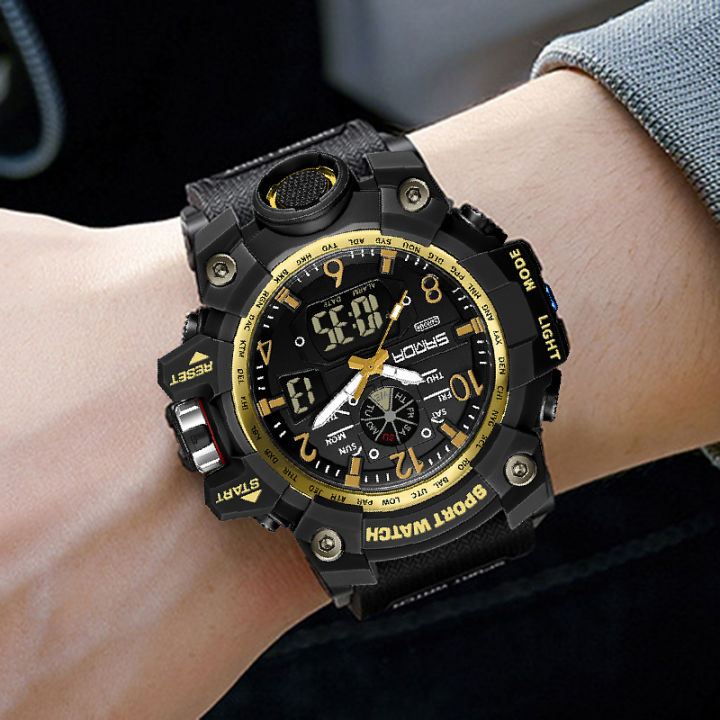 จอแสดงผลแบบ-dual-sanda-ผู้ชายนาฬิกา2023สำหรับ50เมตรกันน้ำนาฬิกาปลุก-r-eloj-h-ombre-นาฬิกาข้อมือควอตซ์ทหารนาฬิกากีฬาใหม่บุรุษ