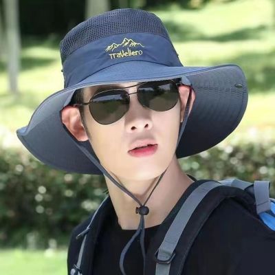 หมวกชาวประมง หมวกดวงอาทิตย์ Breathable Man Sun Cap หมวกดวงอาทิตย์ หมวกปีกกว้างกลางแจ้ง PGBY