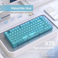 82 Keys Mechanical Keyboard Keycaps 3 Modes Transparent Mechanical Hotswap Keyboard 2.4G RGB Light Hot Swap for Desktop Computer