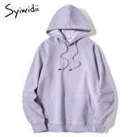 Syiwidii Thin Womens Tracksuits Hooded Sweatshirts 2021 Autumn Oversize Hoodies Gray Pullovers Black Unisex Couple Sportswear