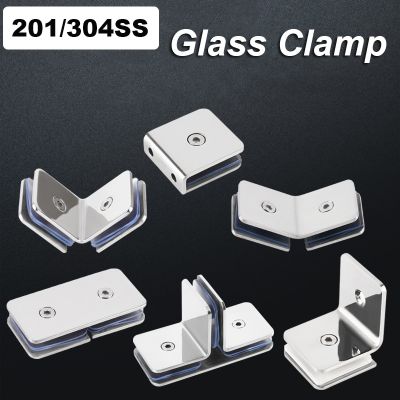 201/304Stainless Steel Glass Clamp Shower Room Glass Clip Holder Bracket Support 0 90 135 180 Degree Wall Glass Panel Connector Clamps