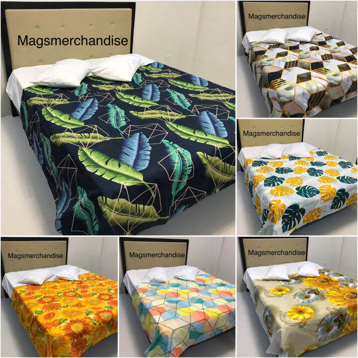 Canadian Blanket Cotton Monestera, Leaf, Pyramid, Abstract, Sunflower