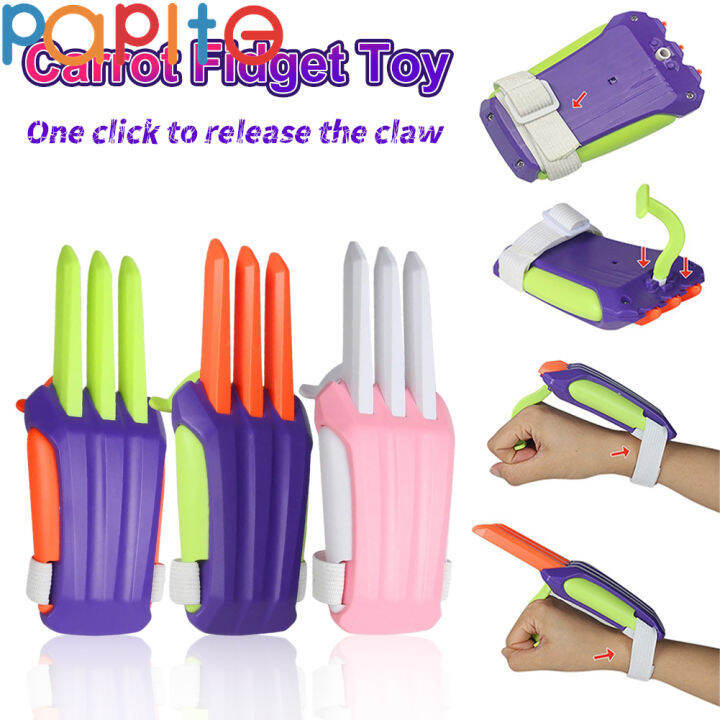 PAPITE Carrot Fidget Toy Retractable Wolf Claw Toys for Kids 3D Printed ...