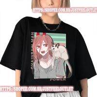 New FashionCamiseta T-shirt Unissex Algodão Chainsaw Man Power Meowy Minhauzinho 2023