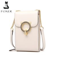 [กระเป๋าแฟชั่นร้อน688] FOXER-Mini Bolso Cruzado De Cuero Dividido Para Chica Bandolera Pequeña De Moda Para Mujer Bolso De Hombro รูปสี่เหลี่ยมผืนผ้า