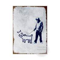 Décor tin sign spot stocks FGFV Street Culture Graffiti Printing Metal Wall Art Banksy Poster Living Room Corridor，size：20X 30cm