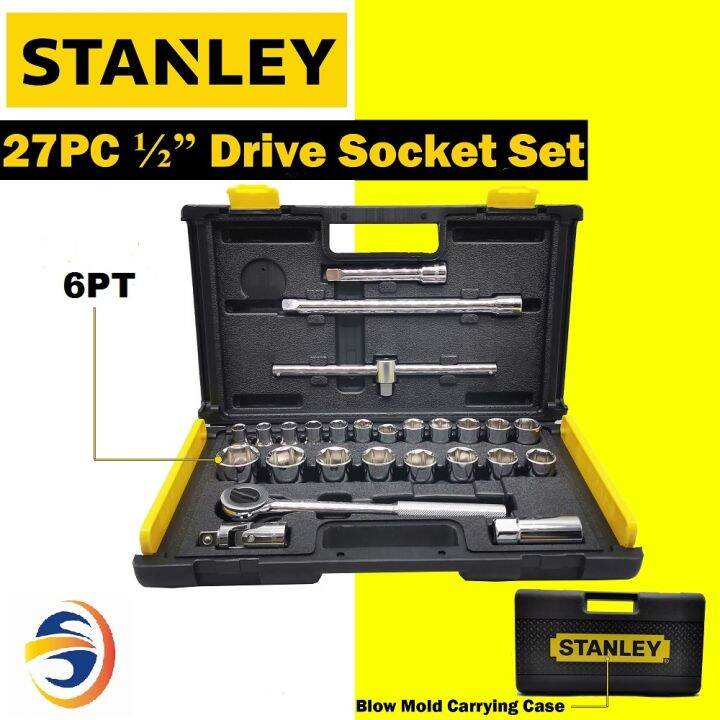 NEW STANLEY 1/2 X 27PCS BOX SOCKET SET (6PT) 1-86-477 | Lazada