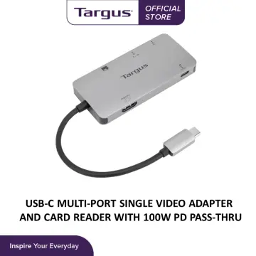 Targus ACA951 USB-C Multi-Port Hub with Ethernet Adapter and 100W