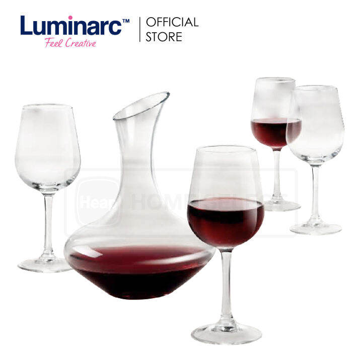LUMINARC DOME DECANTER & WINE GLASS SET / Q3149 Lazada