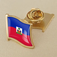 Haiti Haitian National Flag Crystal Resin Drop Badge Brooch Flag Badges of All Countries in the World All-metal Brooch Copper Brooch Collection