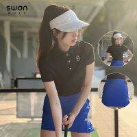 SG Ice Silk Cooling Tops Women Short-sleeved Anti-sweat Golf Polo T-shirts Girl A-lined Skirt High Waist Pencil Skort Sets