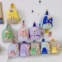 ❉☢☂  tide contracted plush rabbit teddy bear childrens backpack and hang large capacity backpack kindergarten