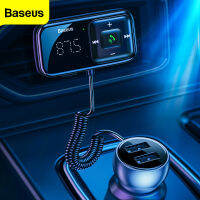 Baseus FM M Odulator ส่งสัญญาณบลูทูธ5.0วิทยุ FM 3.1A USB Car C Harger แฮนด์ฟรีชุดอุปกรณ์ติดรถยนต์ไร้สาย Aux เสียง FM Transmiter