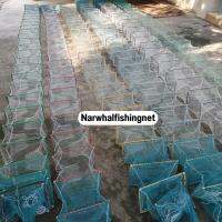 Narwhal fishingnet ไอ้โง่ ใช้สำหรับดักกุ้งปลา สัตว์น้ำทุกชนิด 22x35x29ช่อง ตา1.3ทั้งตัว เอ็น ยาว 9 เมตร รุ่นชีผ้าขาวขอบขาว