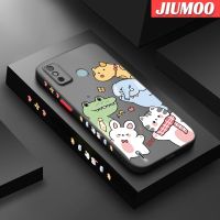 เคส JIUMOO สำหรับ Tecno Spark 6 Go Spark Go 2020 Spark Go 2021การ์ตูนสัตว์น่ารัก Zoo เคสแข็งกันแรงกระแทกฝ้าขอบซิลิโคนเคสโทรศัพท์มีลายป้องกันเลนส์กล้องเคสนิ่ม