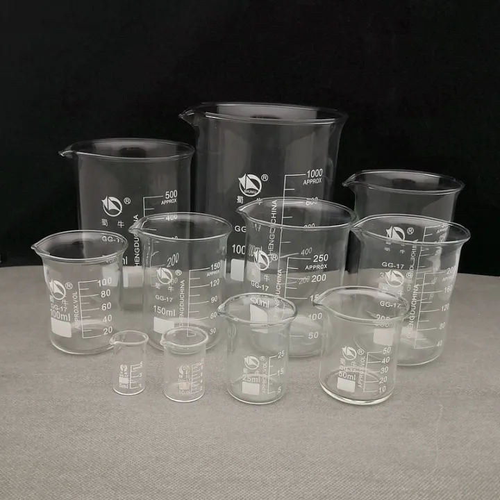 Different Sets Lab Borosilicate Glass Beaker Heat Resist Scaled Measuring Cup Of Laboratory 0252