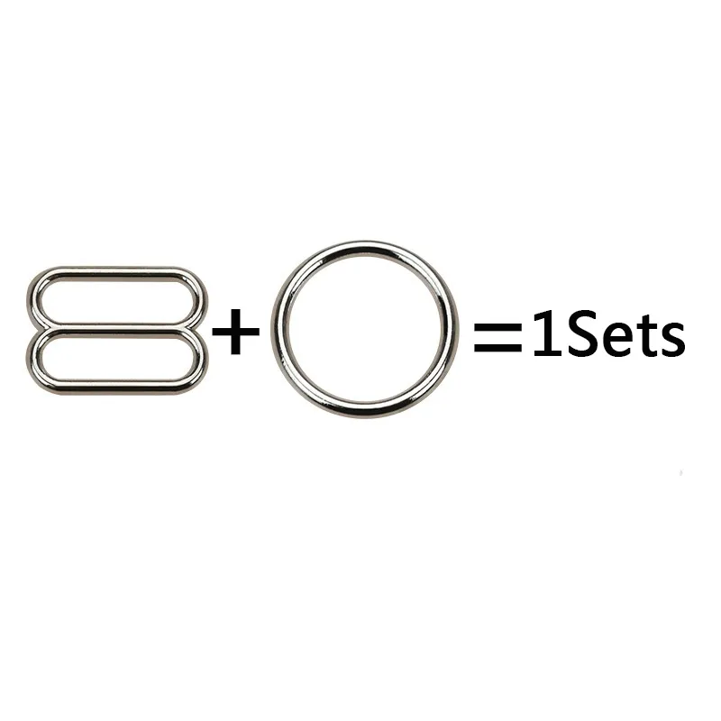 10Sets（20pcs）6mm-25mm Metal Bra Strap Adjustment Buckles Underwear sliders  Rings Clips For Lingerie Adjustment