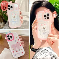 เคสซิลโคนTPU สกรีนลายโบว์กระต่ายสีขาว-ลายโบว์ชมพู น่ารัก ใช้สำหรับ 7/8/XR/XS Max/11/12 Pro/13/13Pro Max #1030