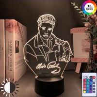 2021Elvis Presley Figure Night Light Led Color Changing Nightlight The Hillbilly Cat King of The Western Pop Bedroom Lamp Fans Gift