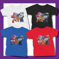 เสื้อเด็ก ลาย super wings 4 สี น่ารัก ผ้าcotton 100% กลุ่ม C