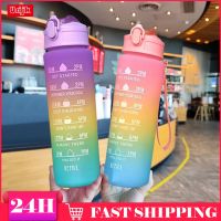 900ML Colorful Water Bottle Motivational Drinking Bottle Sports Water Bottle With Time Marker Portable Reusable Plastic Cups