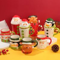 Creative Cartoon Mug Schoolgirl Korean Version Cute Ceramic Christmas Water Cup With Covered Milk Coffee Cup Canecas