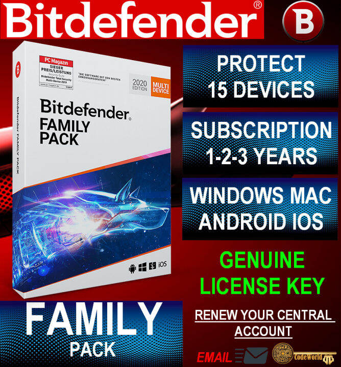 CODBitdefender Family Pack 2023 15 Devices13 Years, FULL EDITION + VPN Lazada PH