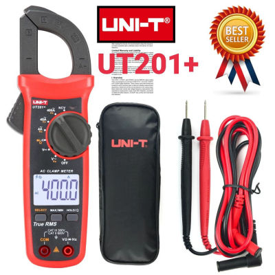 Uni-t UT201+ แคลมป์มิเตอร์ดิจิทัล DC AC สําหรับวัดแอมมิเตอร์ โวลต์มิเตอร์ โอห์มMini Digital Clamp Meter