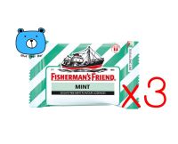 (ซื้อ3ราคาพิเศษ) Fishermans Friend Mint Sugar Free ฟิชเชอร์แมนส์ เฟรนด์ ชูการ์ฟรี รสมินต์ #สีเขียว-ขาว (25 กรัม) ปราศจากน้ำตาล