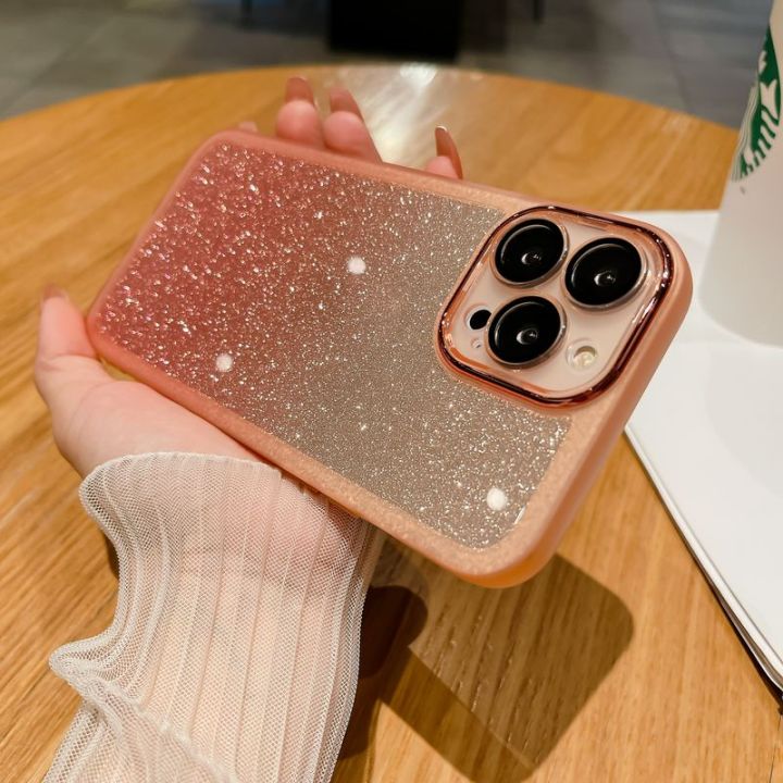 เคส-iphone12กลิตเตอร์สำหรับ-iphone-12-11-pro-สูงสุด-iphone11-i12-i11โทรศัพท์ฝาหลังอ่อนนุ่มซิลิโคน-tpu-ยืดหยุ่นแวววาวเคสกันกระแทกมือถือไล่ระดับสีเลนส์กล้องถ่ายรูปป้องกัน