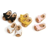 Toddler Baby Girl Summer Sandals Cute Ruffle Flats Non-Slip Soft Sole Infant First Walkers Baby Princess Shoes for 0-18Months