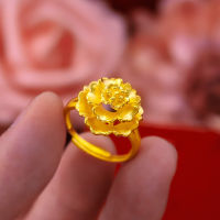 Ga Jewellery Emas Bangkok แหวนชุบทอง ลายดอกไม้ สไตล์วินเทจ เครื่องประดับ สําหรับผู้หญิง