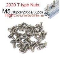 8/20/50Pcs M5 Carbon steel T type Nuts Fastener Aluminum Connector For Aluminum Profile 2020 T head bolts Screws Metalworking Hand Tool Parts Accessor