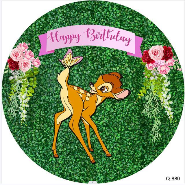 disney-bambi-fairy-pink-tree-round-backdrop-cover-for-girls-baby-shower-1st-birthday-party-circle-background-elastic-supplier