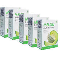 MELON ACNA SOAP สบู่เมล่อนเเอคน่า ดูเเลผิวอย่างตรงจุด ขนาด 70g ( 5 ก้อน )