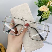 [COD] New luxury trendy sunglasses Internet celebrity fashion European and diamond-encrusted frame anti-blue light womens street shooting