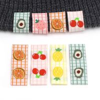 50Pcs Handmade Tags Cute Fruit Embroidery Clothes Label Avocado Cherry Tag For Baby Clothes Hats Bags Sew Accessories 15*40MM Stickers Labels