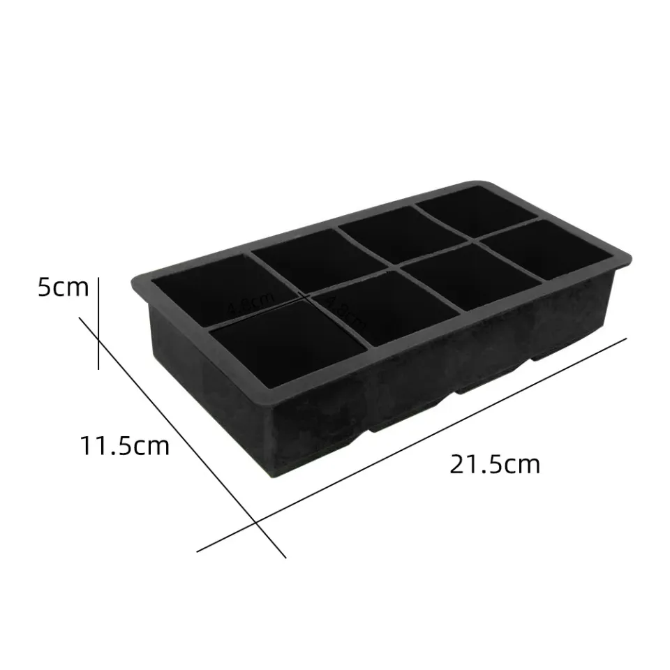 Generic 8 Big Ice Tray Mold Giant Jumbo Large Food Grade Silicone Ice Cube  Square Tray Mold DIY Ice Maker Ice Cube Tray-6 Balls