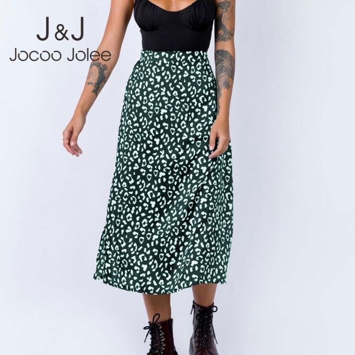 jocoo-jolee-กระโปรงผู้หญิงผ่าข้างเข็มขัดเอวสูงกระโปรงชีฟองพิมพ์ลายเสือดาวกระโปรงปาร์ตี้ชายหาดลำลองฤดูร้อน