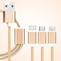 สายชาร์จเร็ว3 In 1อเนกประสงค์1.2เมตรสำหรับ Huawei ไมโคร USB ชนิด C พอร์ต Usb หลากหลายสายชาร์จแบตเตอรี่ Usb หลายตัว Qingyuanshangmao