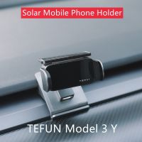 TEFUN สำหรับเทสลารุ่น3แสงอาทิตย์มือถือ Y ที่ใส่รถยนต์ไฟฟ้าที่วางโทรศัพท์2021 2022 Tesla Model 3 Y อุปกรณ์เสริมสำหรับการดัดแปลง