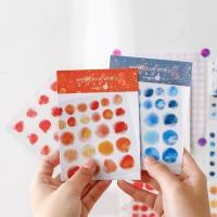 2pcs/pack Watercolor Polka Dot Sticker Salt Ins Style Label Creative Round Seal PET Paste Hand Stickers Stickers Labels