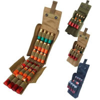 ยุทธวิธี Molle 25รอบ Shotshell กระเป๋าผู้ถือ12GA 12 Gauge กระสุน Shells Carrier Reload นิตยสารพับกระเป๋า