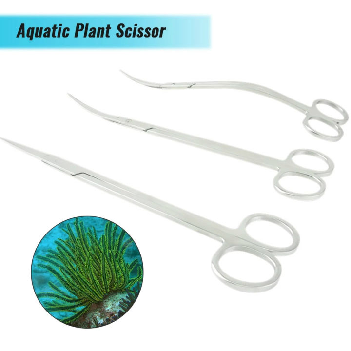 aquascape-tool-กรรไกรตัดแต่งต้นไม้ในน้ำ-ชุดคิตรดน้ำแบบยาวทำจากเหล็กสำหรับตัดหญ้าตู้ปลาถังมีตัวตัดสเตนเลส