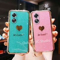 เคสโทรศัพท์ OPPOA58 OPPOA38 OPPO A58 A38 4G เคส ปลอกร้อนดีไซน์ใหม่ยอดนิยมหรูหรากลิตเตอร์ไฟฟ้ารูปหัวใจโทรศัพท์มือถือกันกระแทกนุ่มฝาหลัง Case 2023