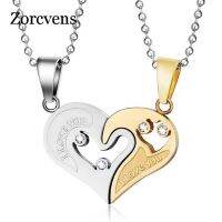 KOtik Men Stainless Steel Chain Black Heart Love Necklaces for Couples Korean Ladies Fashion Trendy Paired Suspension Pendant