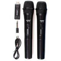 2X Zansong Uhf USB 3.5mm Wireless Microphone Megaphone Handheld Mic with Receiver for Karaoke Speech Loudspeaker V20