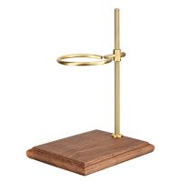 Pour over Coffee Maker Stand with Wood Base Adjustable Height Rack Dripper Filter Holder for Manual Brewing Wood