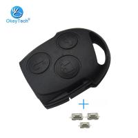 【❖New Hot❖】 qiukekang81481 Okeytech สำหรับ Ford Focus 2 Fiesta Mondeo Mk3 Mk4 Ranger Transit Fob 2ปุ่มพร้อมสวิตช์ไมโคร3แบบไม่มีใบมีด